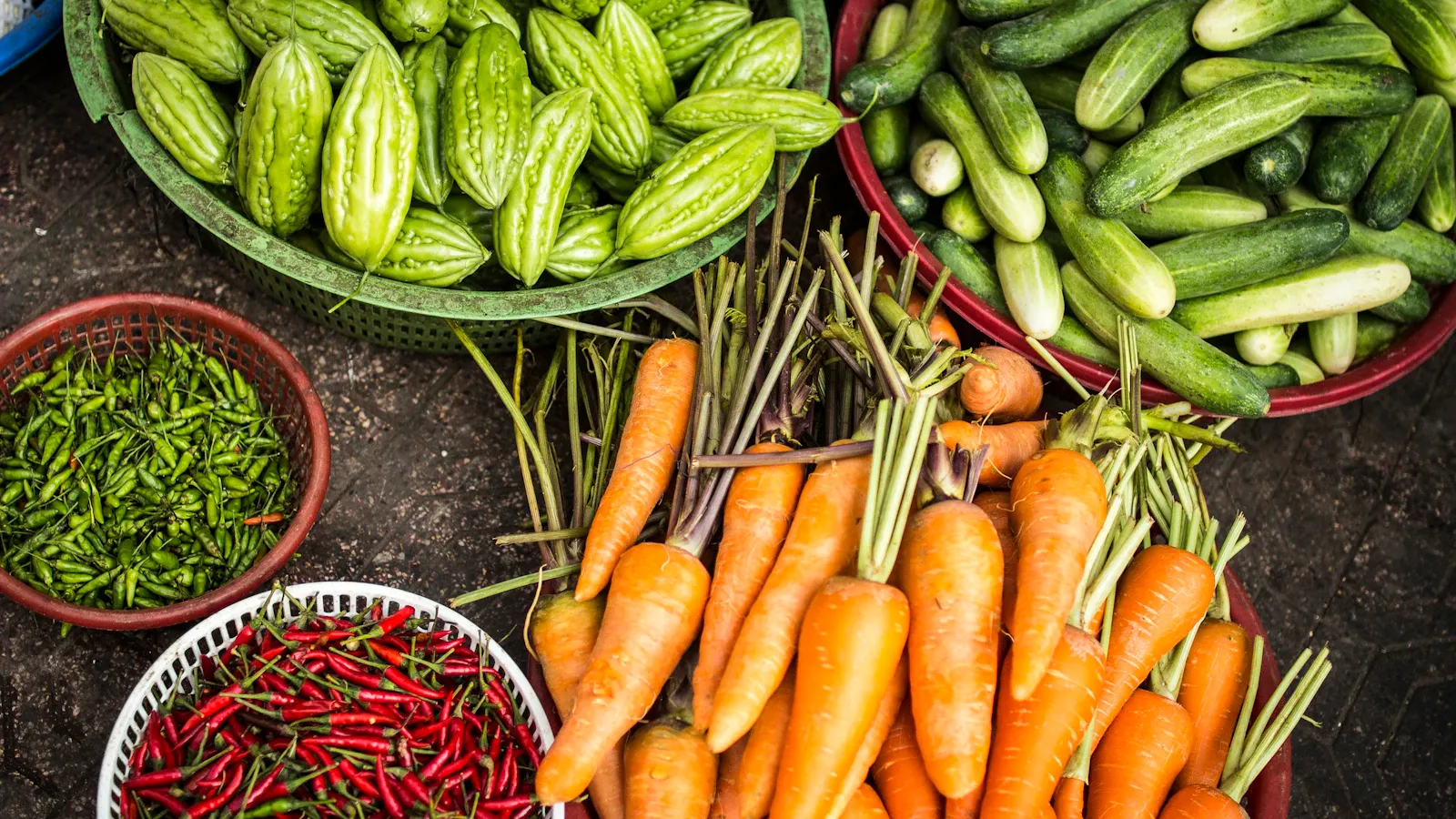 Fresh vegetables from local food producers