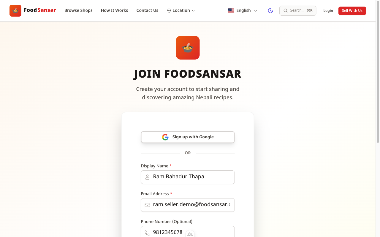 Create Your Account