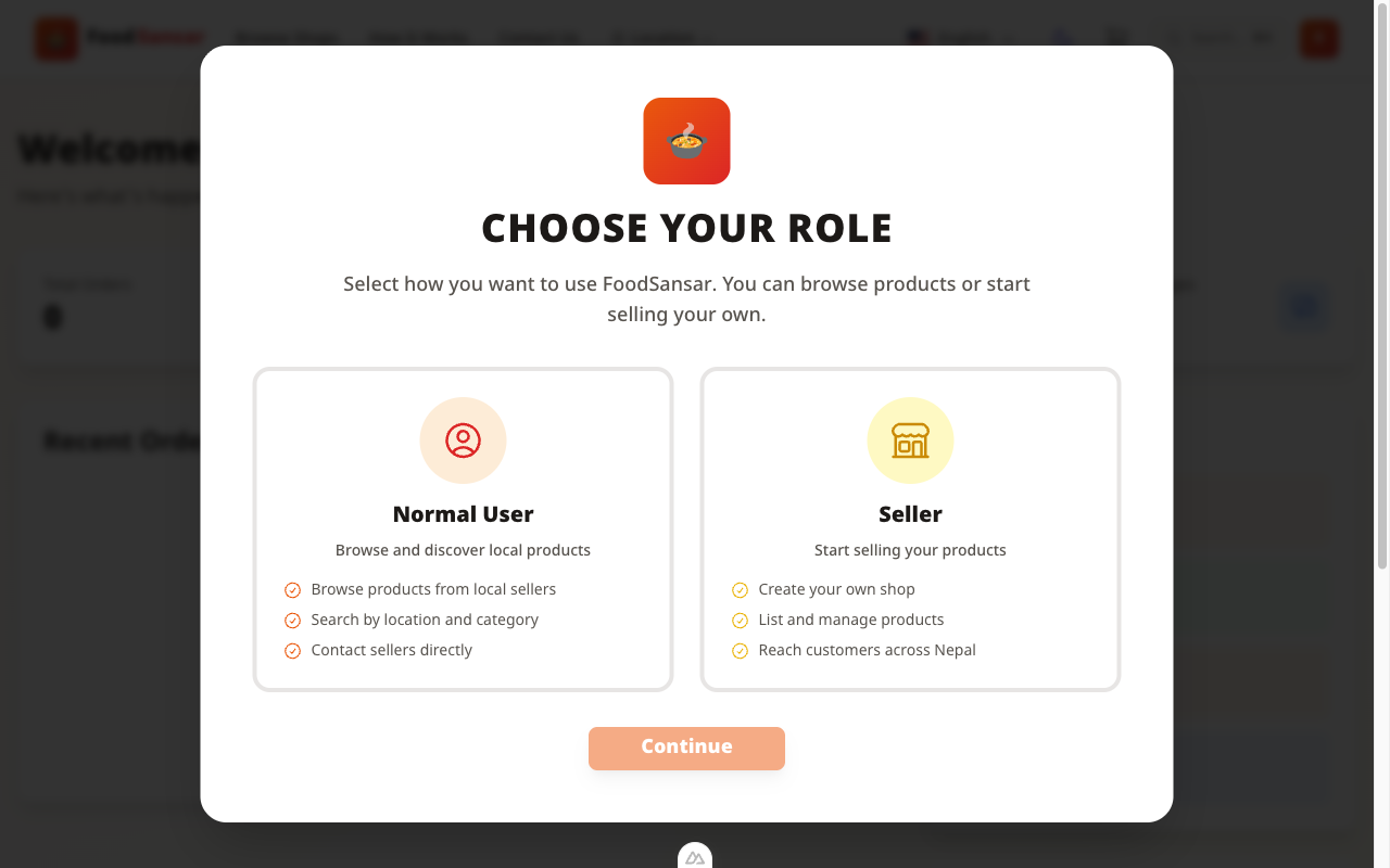 Choose "Seller" Role
